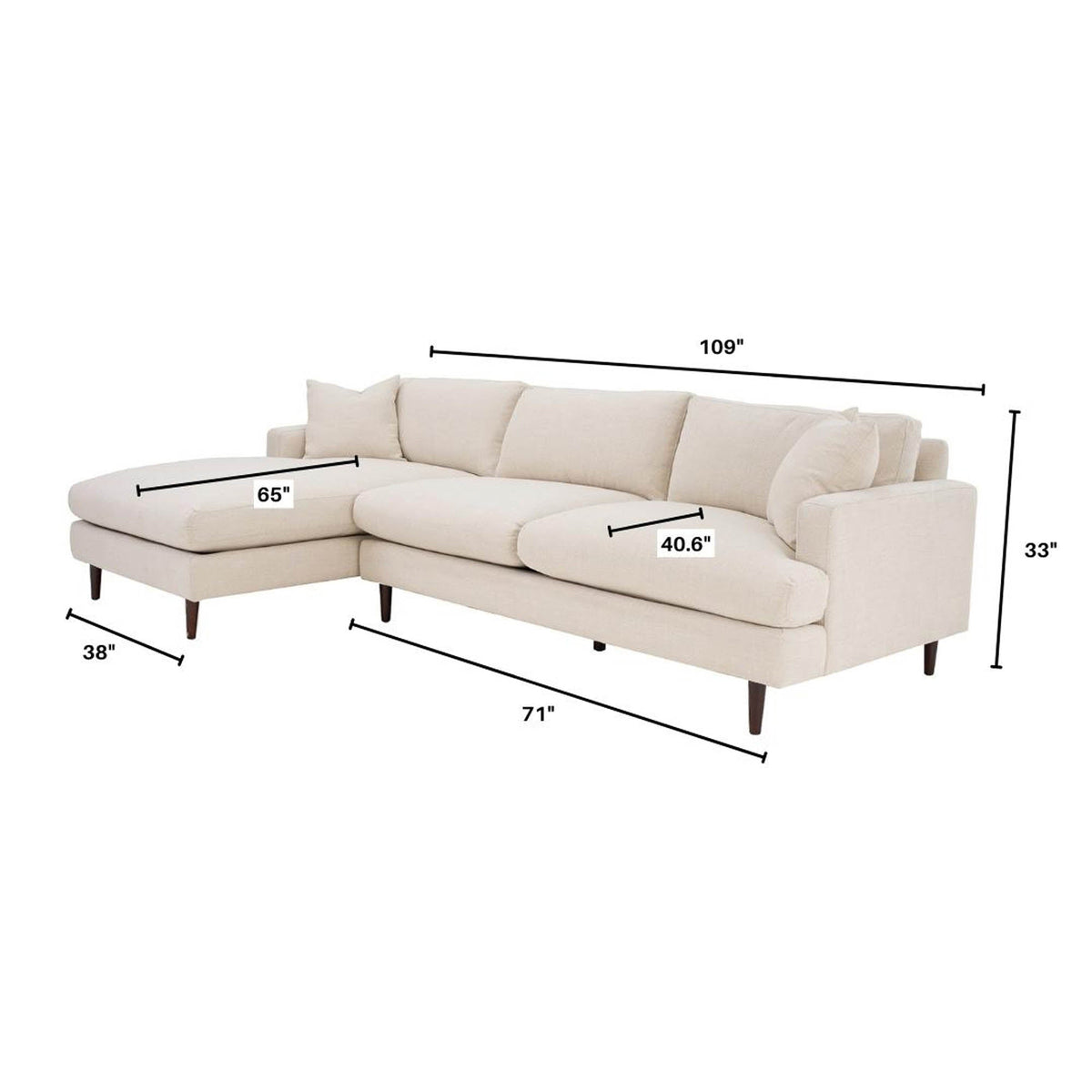 Martha Left Sectional Sofa - Beach Alabaster