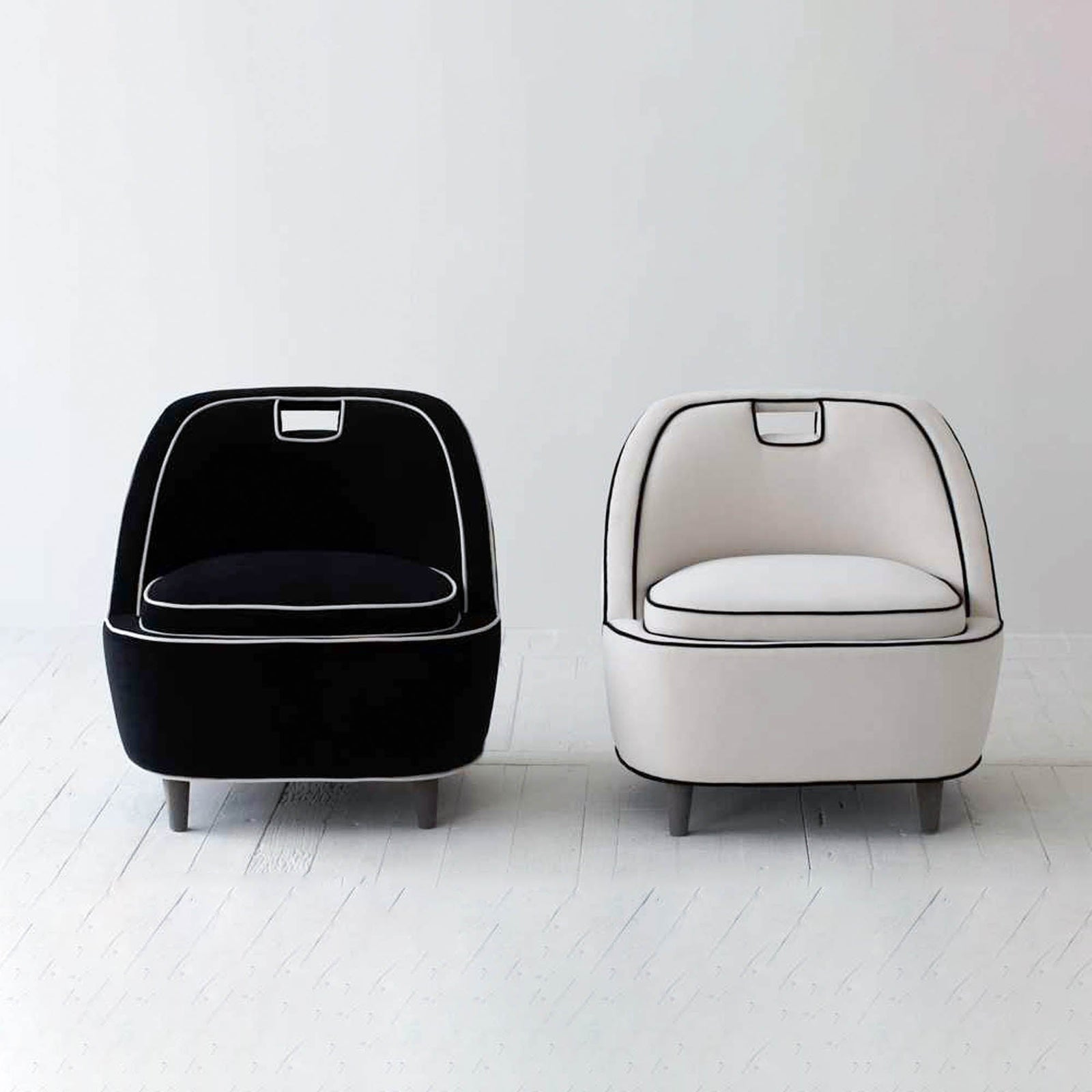 Ebony Club Chair - Ivory