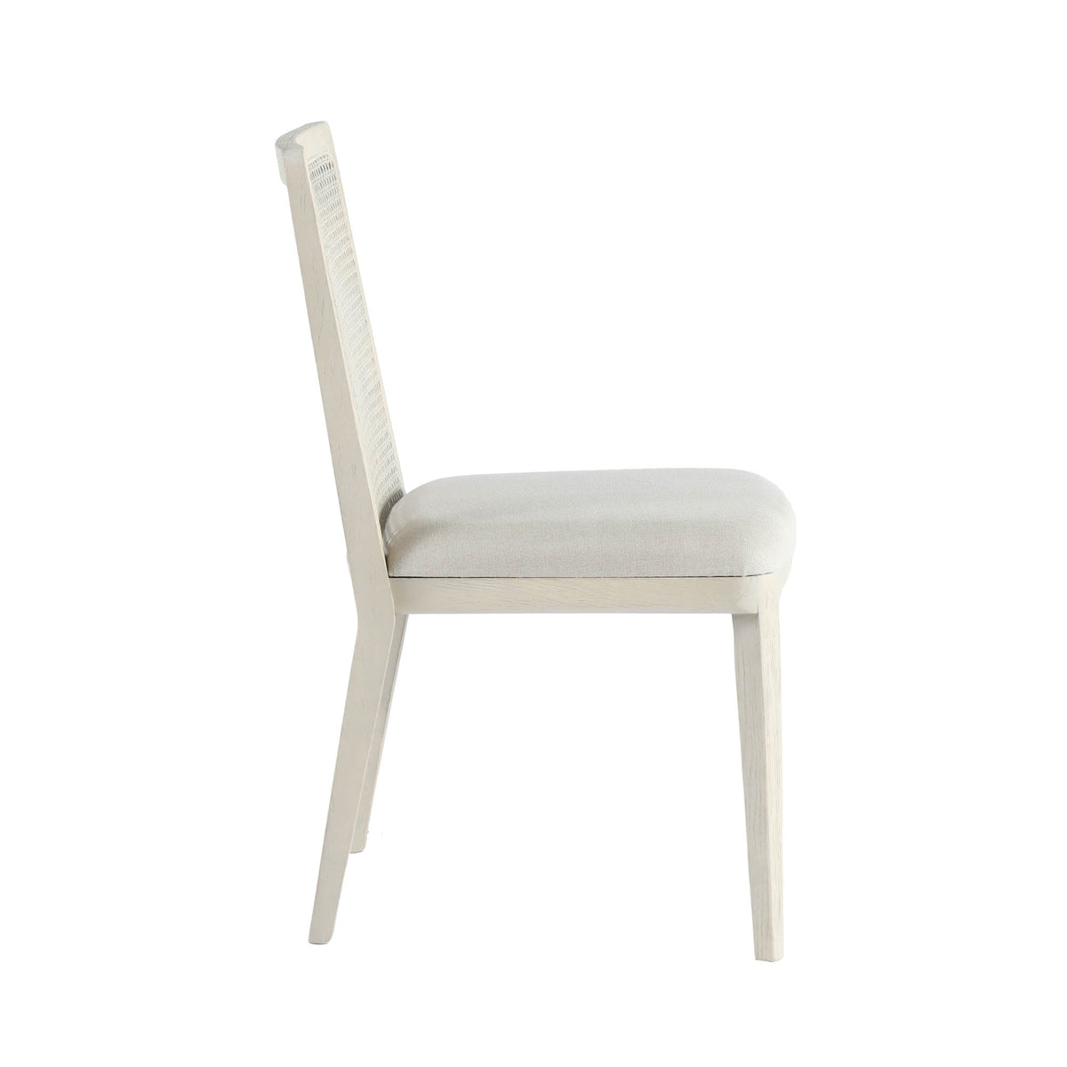 Cane Dining Chair - Beige/White Wash Frame