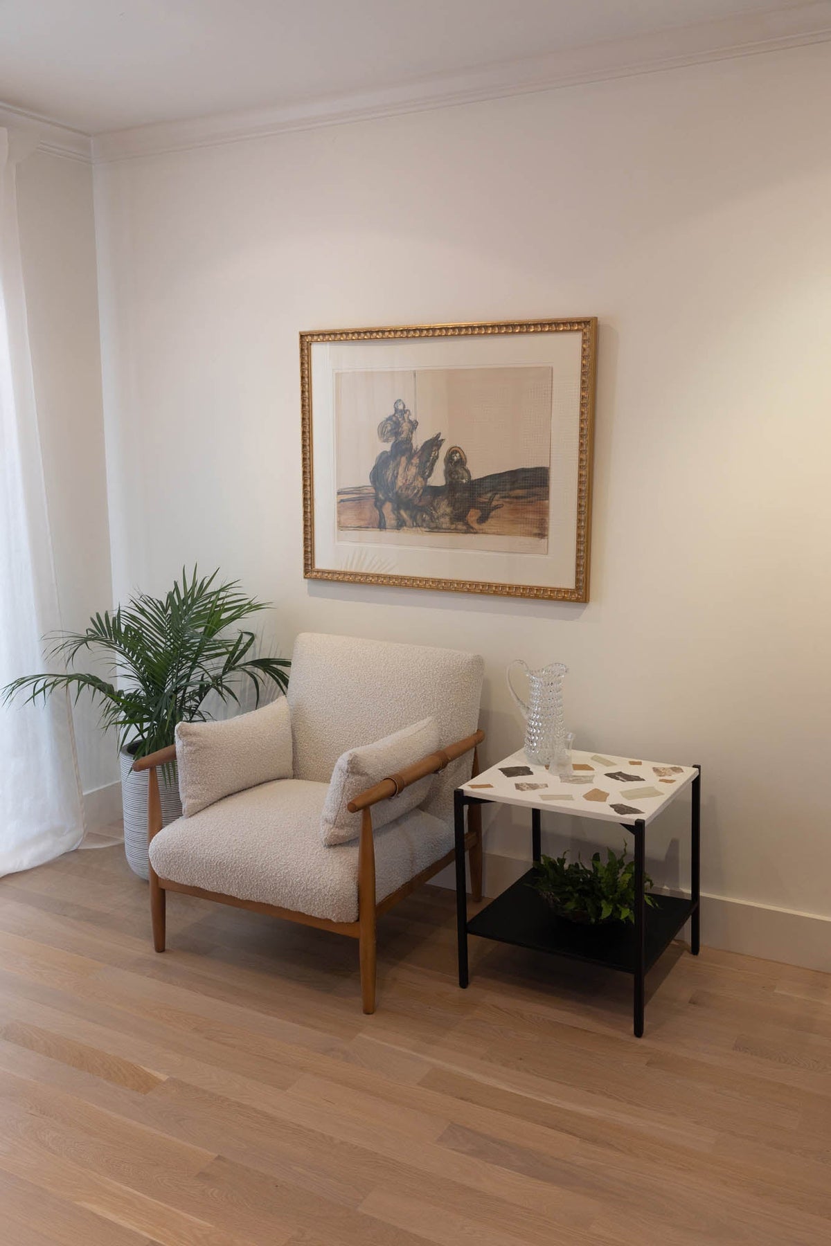 Terrazzo Side Table - Brass And White Mosaic