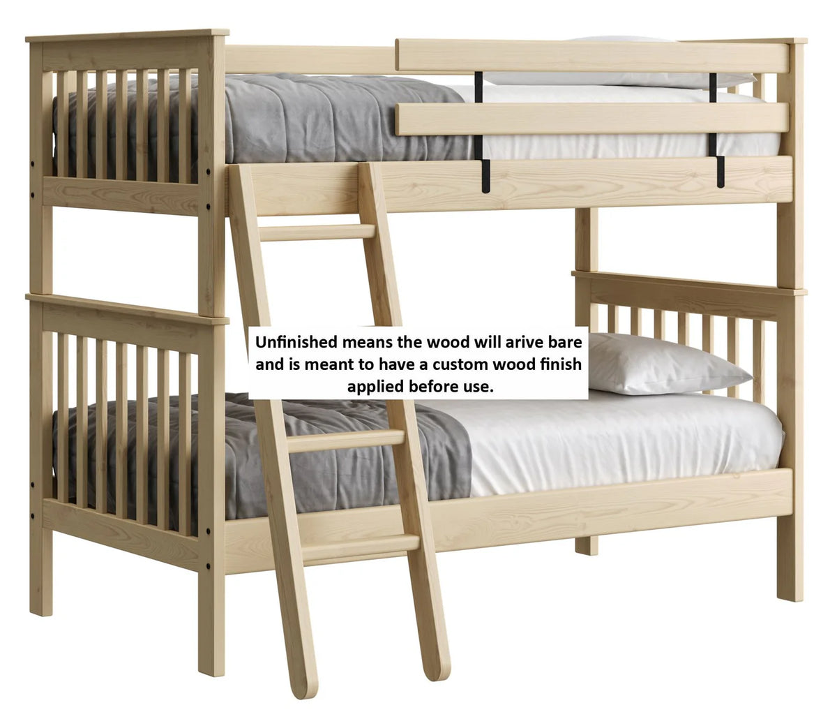 Mission Bunk Bed  Regular Twin over Twin- Tall &amp; Regular Height