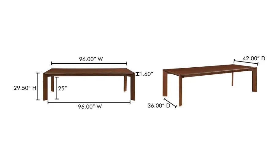 Daifuku Large Dining Table Walnut Stained Ash