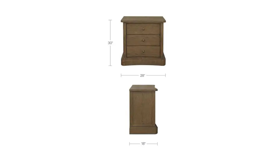 Clarence Nightstand Warm Brown