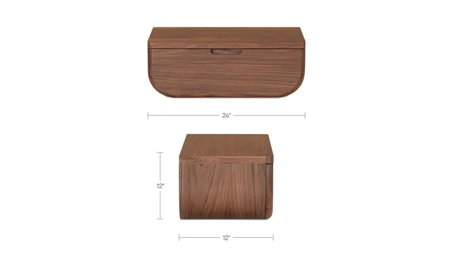 Hettie Floating Nightstand Dark Brown
