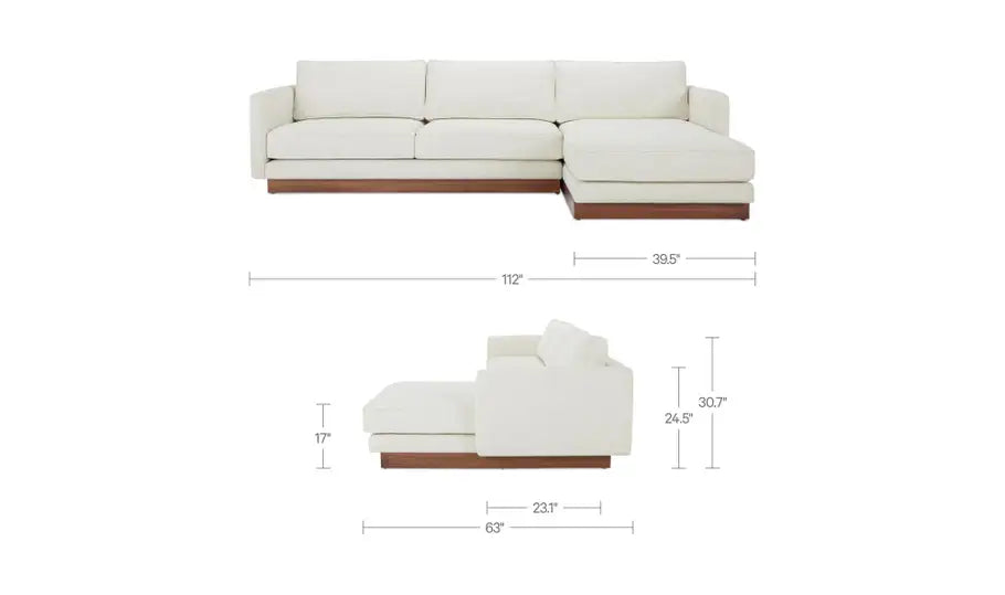 Vernon Right Sectional White