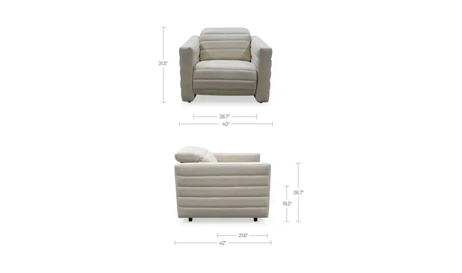 Juno Power Recliner Chair Off White