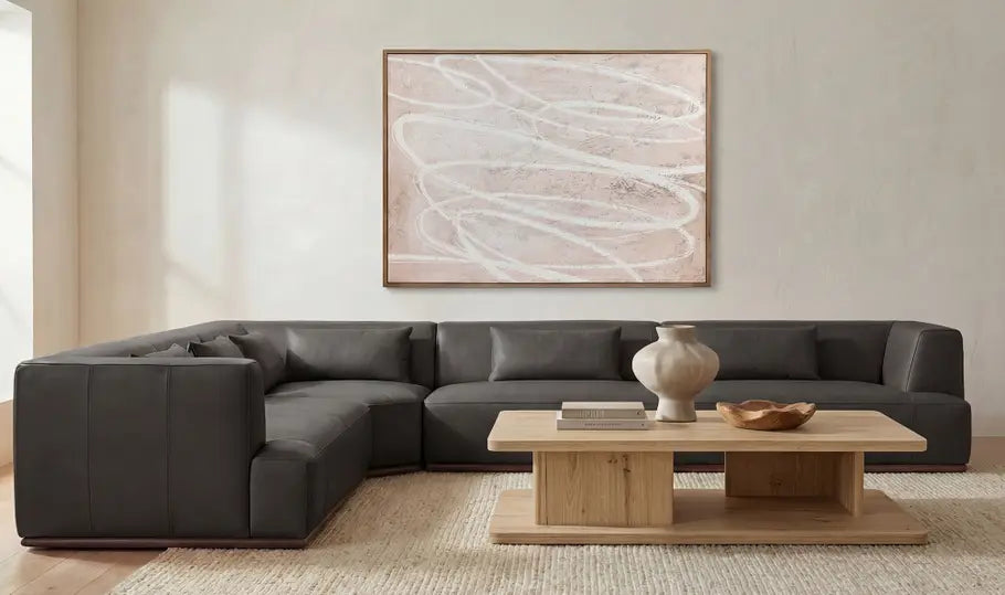 Clove L-Shaped Sectional Deep Brown