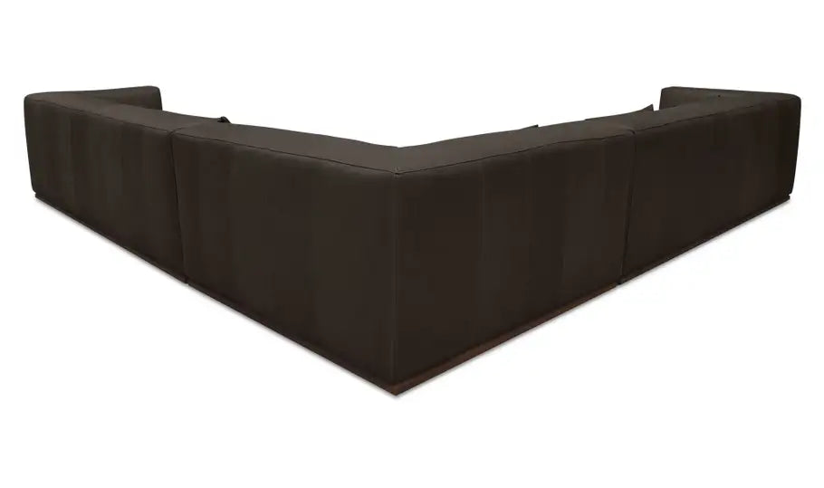 Clove L-Shaped Sectional Deep Brown