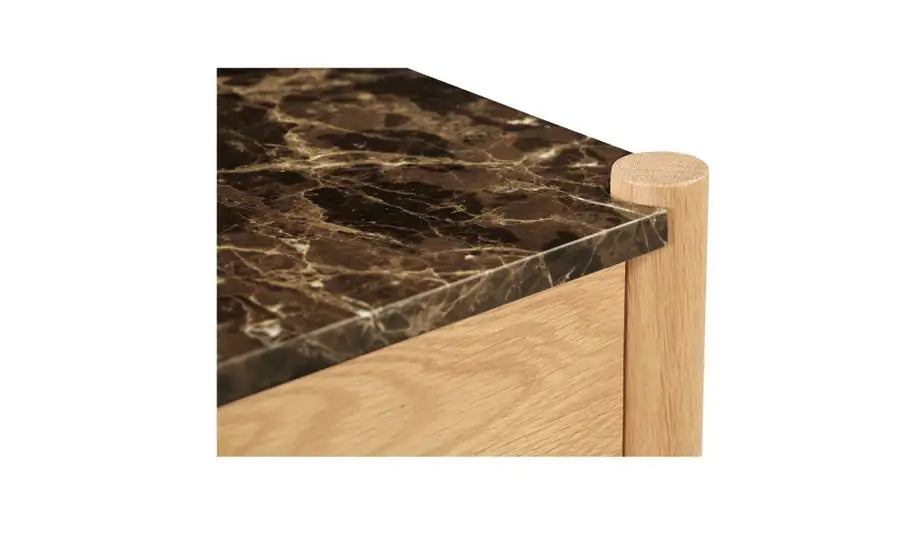 Elio Nightstand Dark Emperador Marble