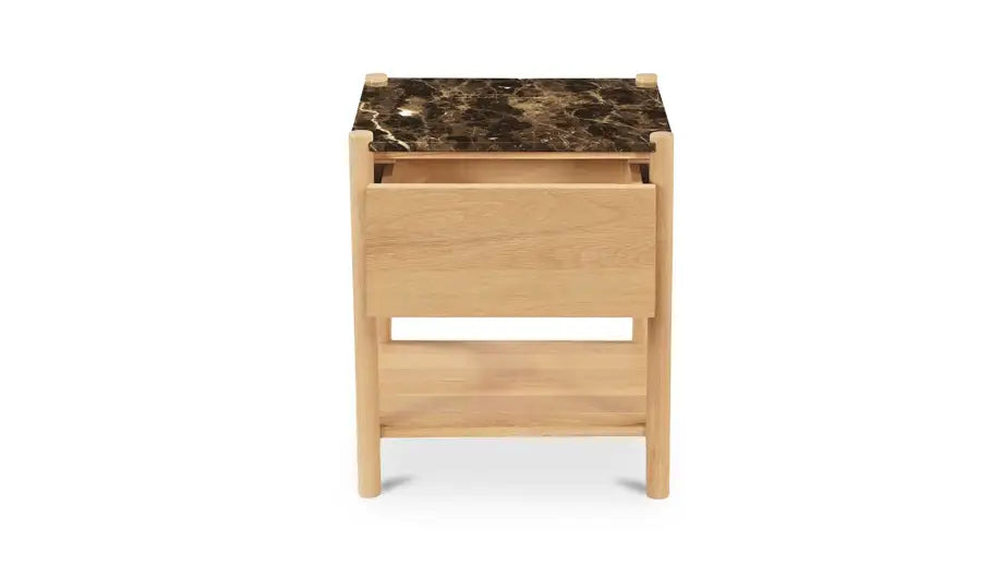 Elio Nightstand Dark Emperador Marble