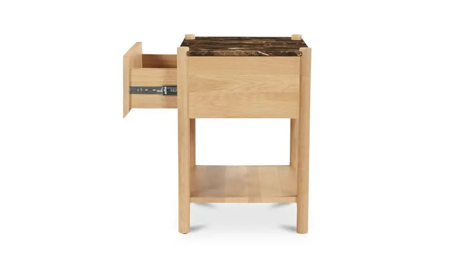Elio Nightstand Dark Emperador Marble