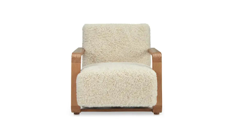 Eckersley Lounge Chair Cream Faux Fur