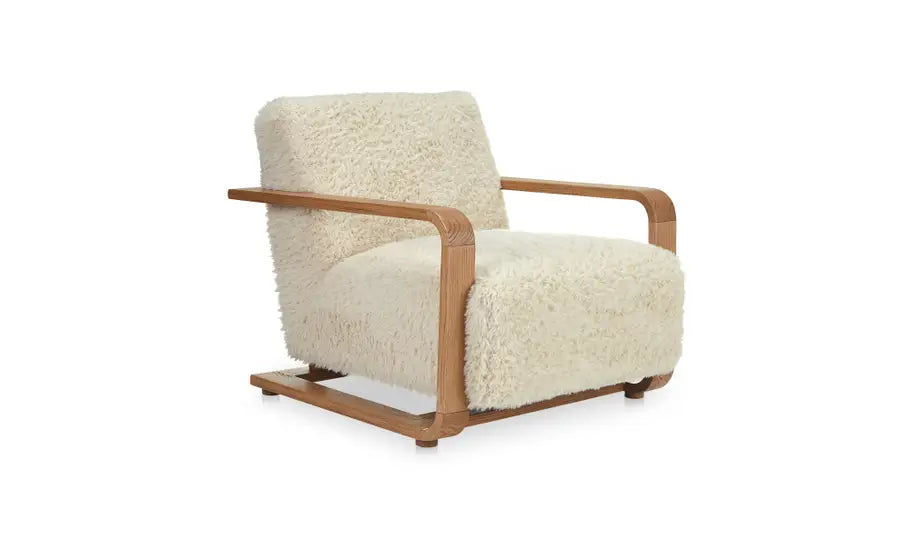 Eckersley Lounge Chair Cream Faux Fur