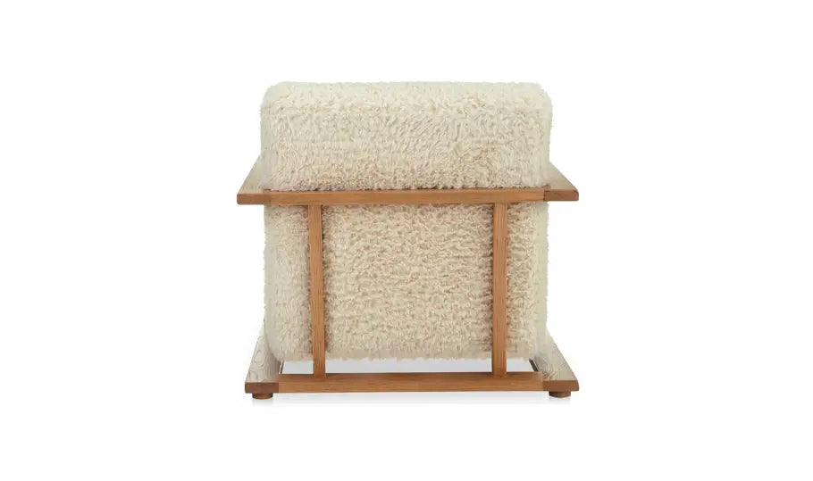 Eckersley Lounge Chair Cream Faux Fur
