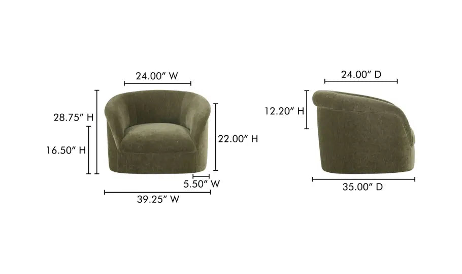 Thora Lounge Chair Dark Green