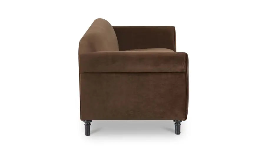 Harmony Sofa Dark Brown Faux Mohair