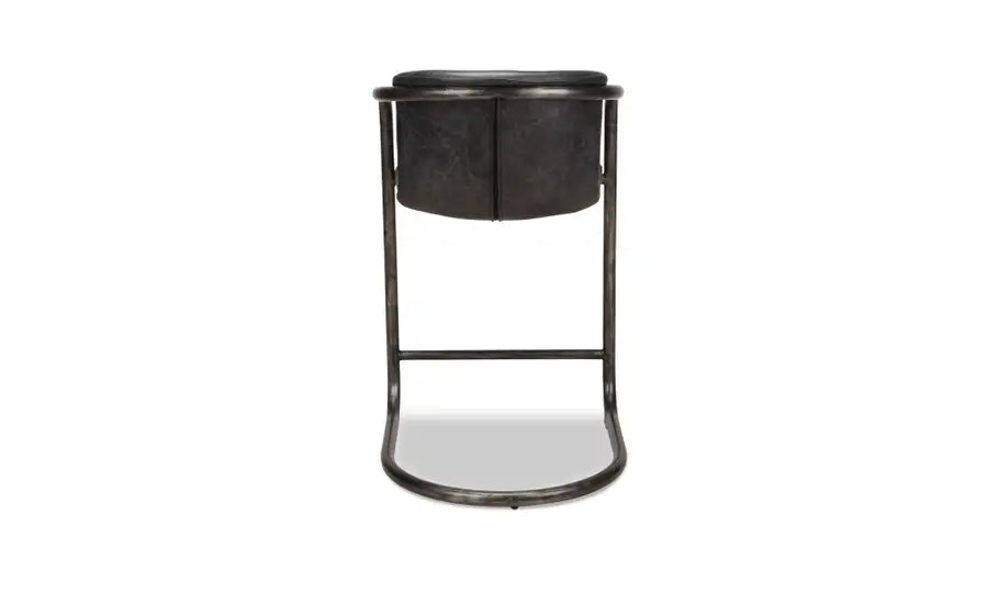 22.0” W X 24.0” D X 36.0” H  Freeman Counter Stool Onyx Black Leather - Set of Two