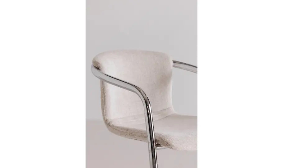 Freeman Chrome Frame Counter Stool Blended Cream - Set of Two