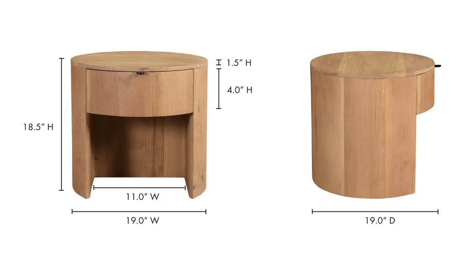 Theo 1 Drawer Nightstand Natural
