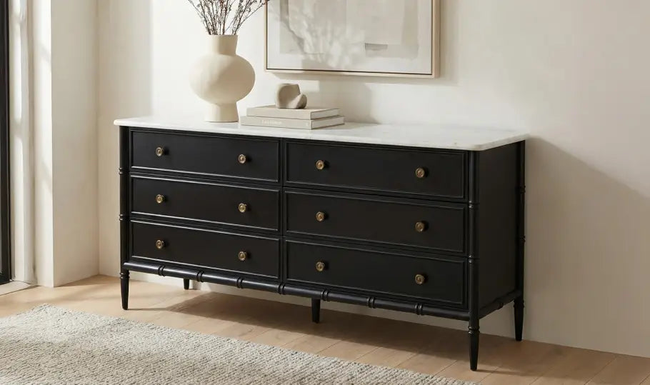 Eleanor 6 Drawer Dresser Black