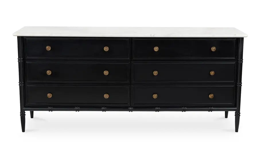 Eleanor 6 Drawer Dresser Black