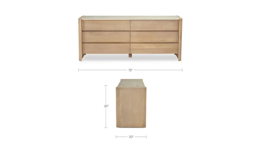 Lane 6 Drawer Dresser Natural
