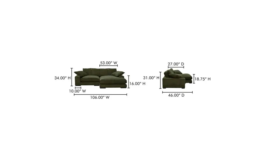 Plunge Sectional Dark Green