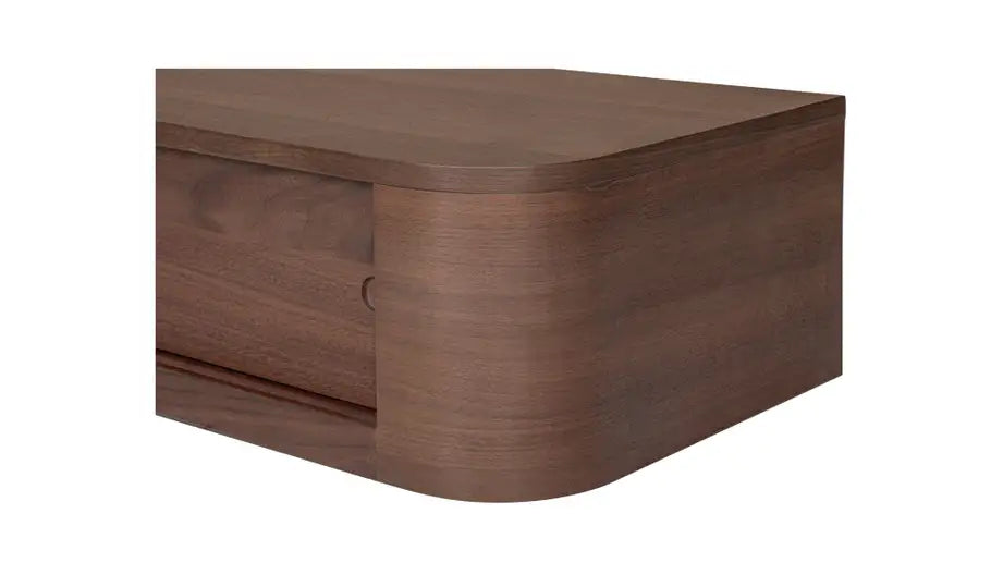 Round Off Floating Console Table Walnut