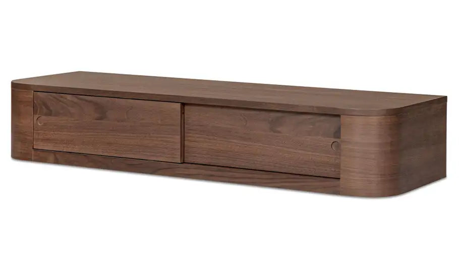 Round Off Floating Console Table Walnut