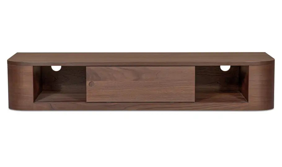 Round Off Floating Console Table Walnut - The Urban Settler