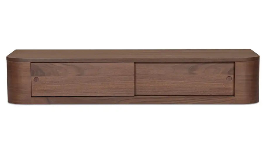 Round Off Floating Console Table Walnut