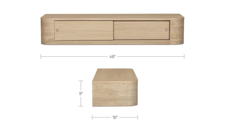 Round Off Floating Console Table Natural
