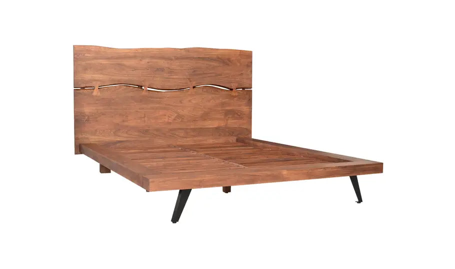 Madagascar Platform Bed Queen Brown