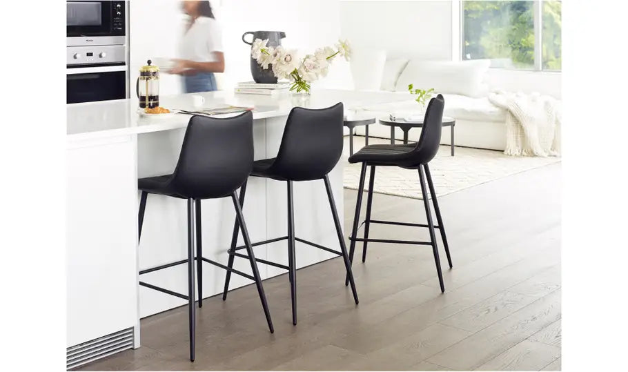 Alibi Bar Stool Matte Black - Set of Two