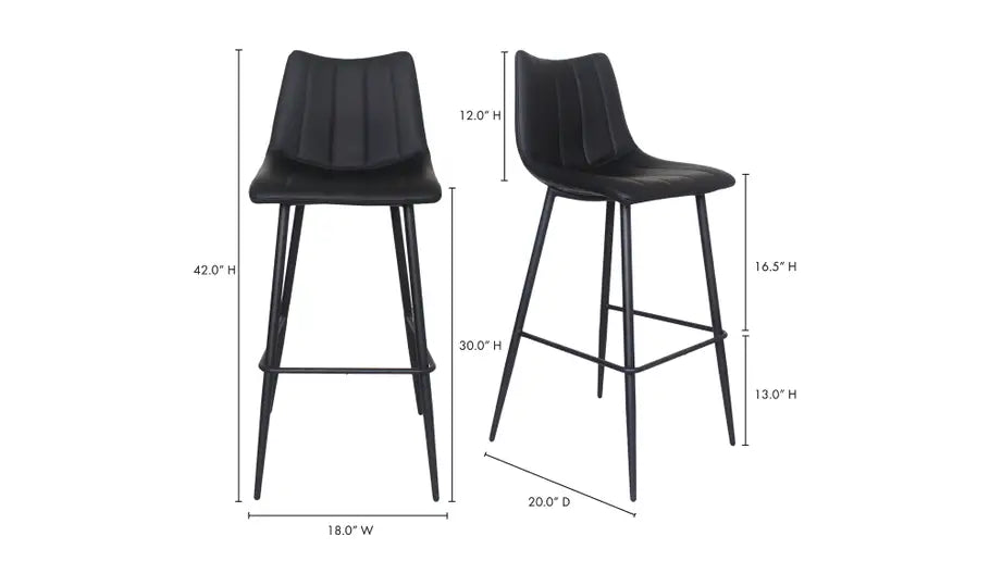 Alibi Bar Stool Matte Black - Set of Two