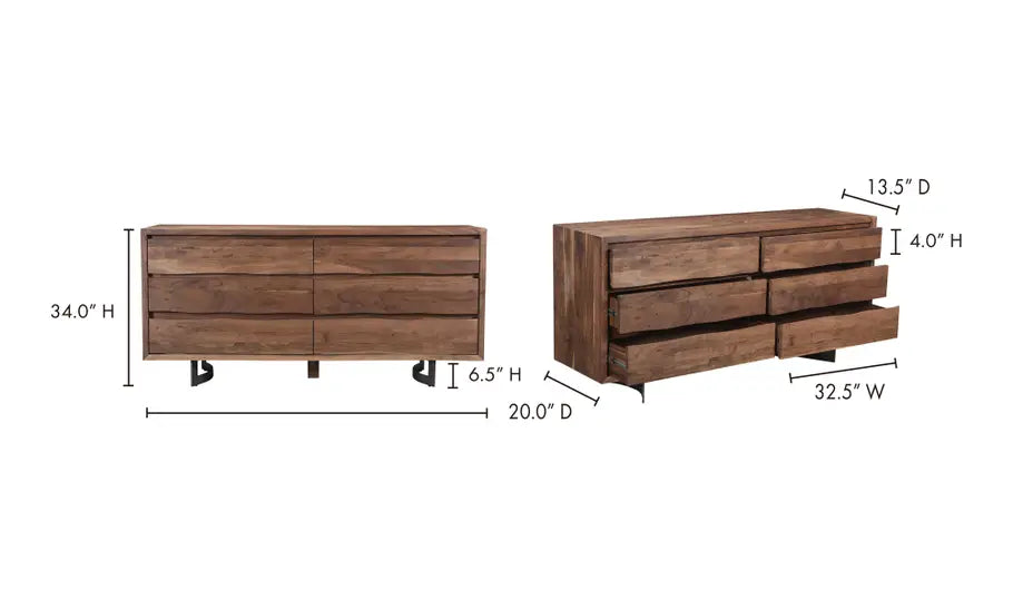 Bent Dresser Brown