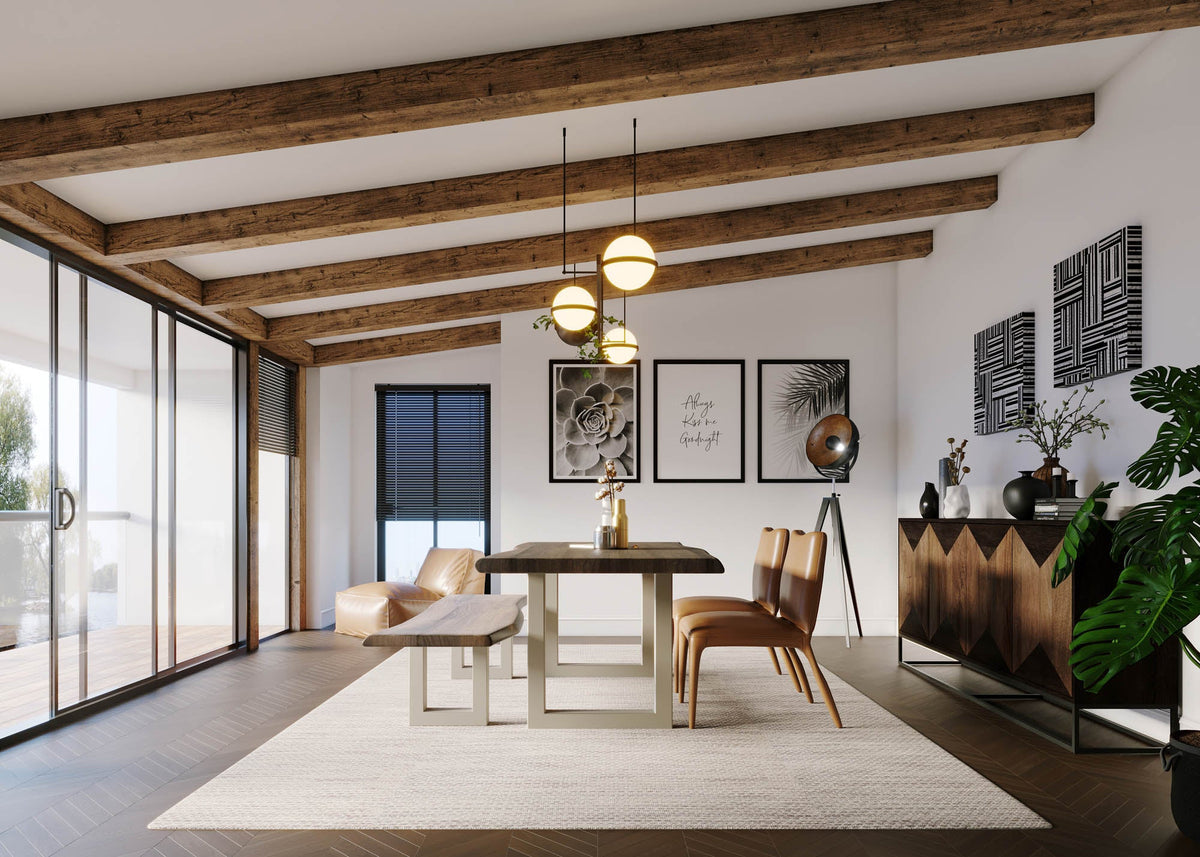 TAJ Dining Bench - Vinegar Matte