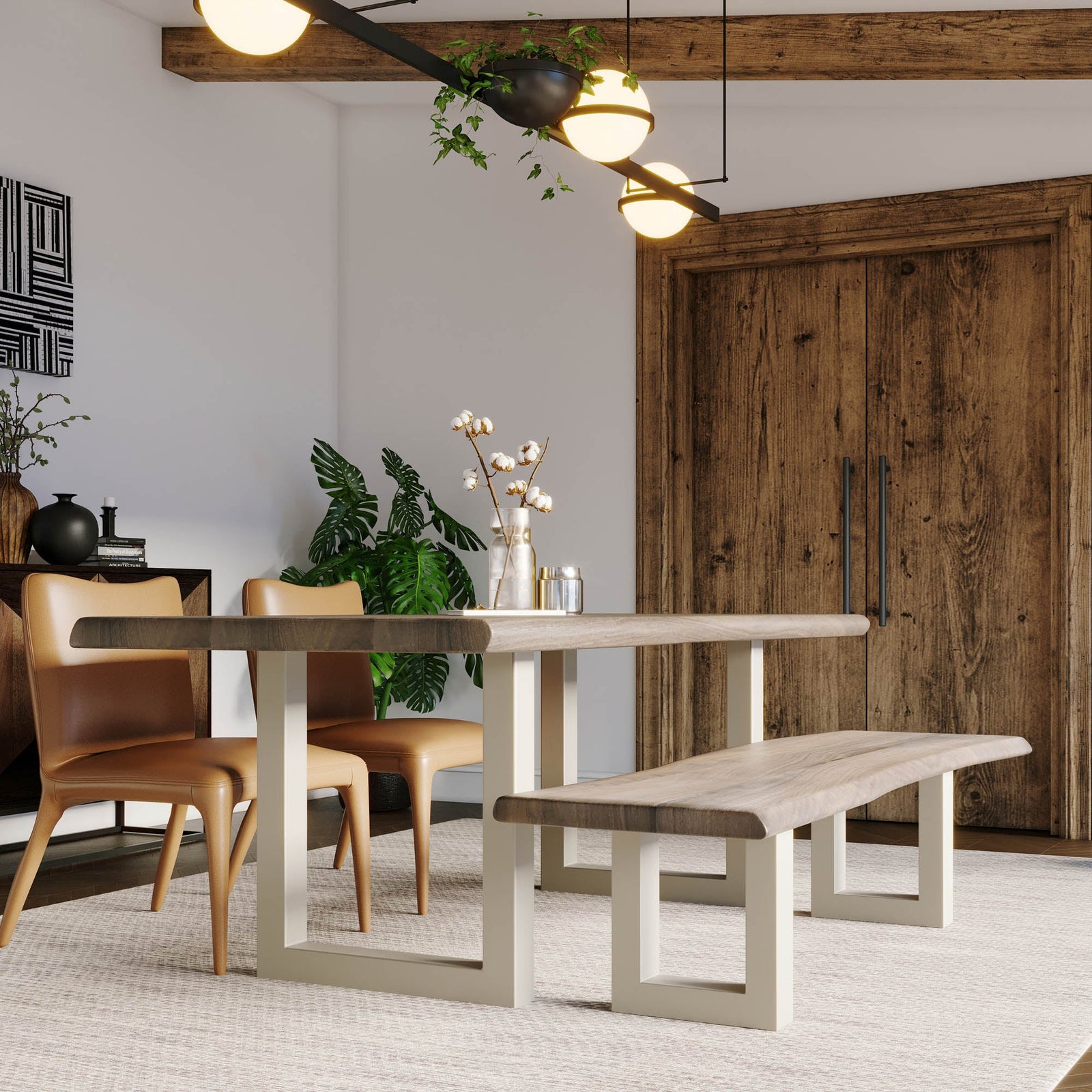 TAJ Dining Bench - Vinegar Matte