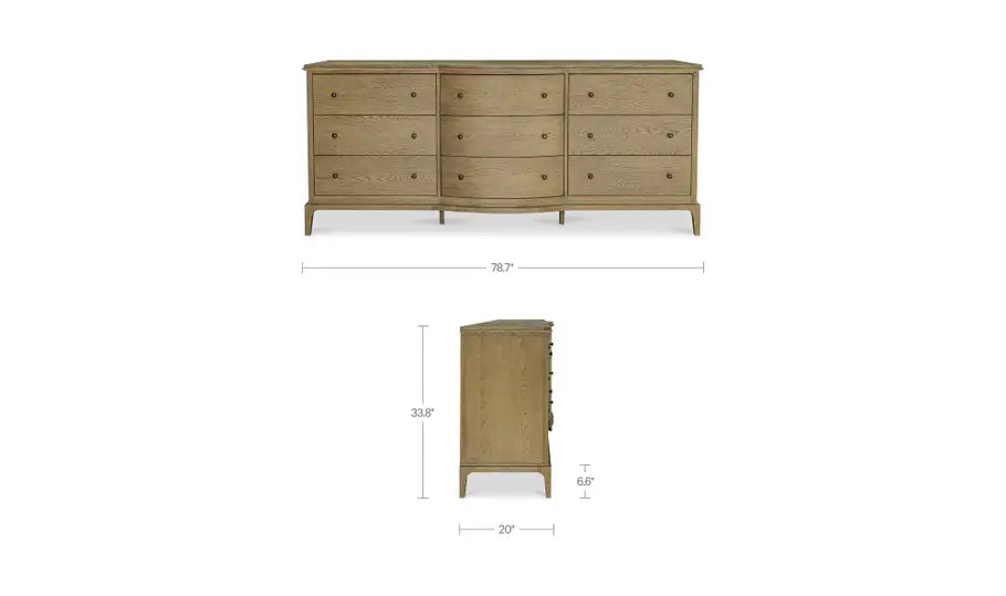 Sadie 9 Drawer Dresser Brown