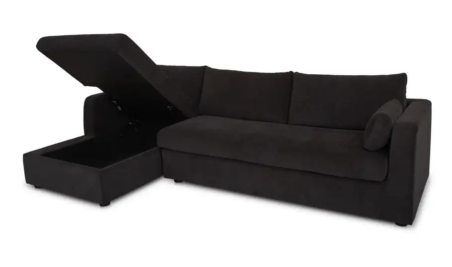 Burrow Sleeper Sectional With Storage Chaise Black