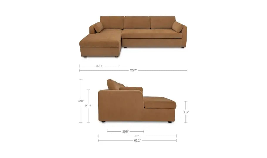 Burrow Sleeper Sectional With Storage Chaise Ginger