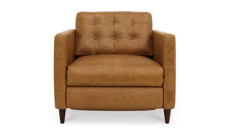 Bridgers Power Recliner Chair Tan Leather