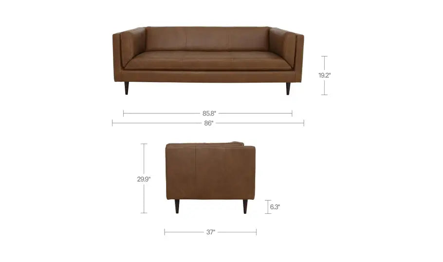 Woods Sofa Brown Leather