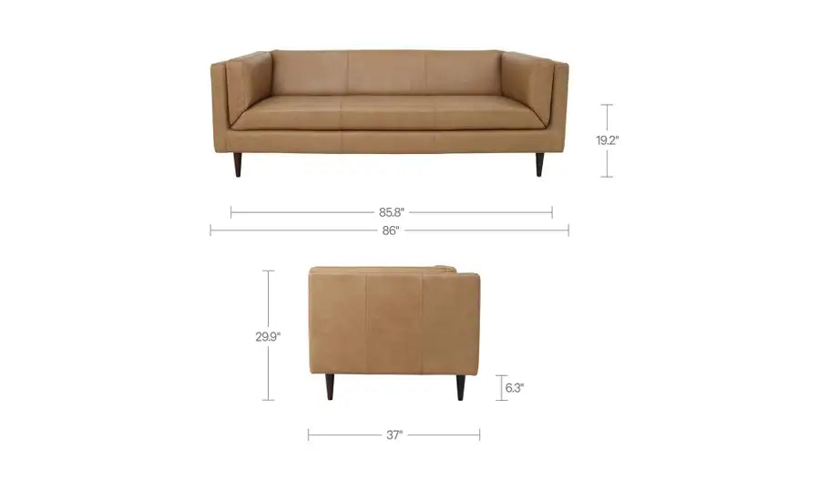 Woods Sofa Tan Leather