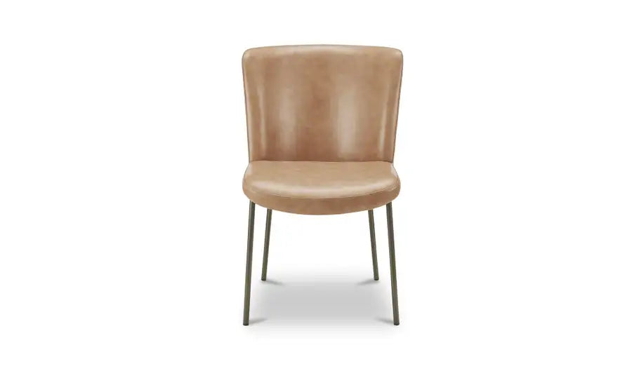 Early Dining Chair Tan Leather-Set Of Two