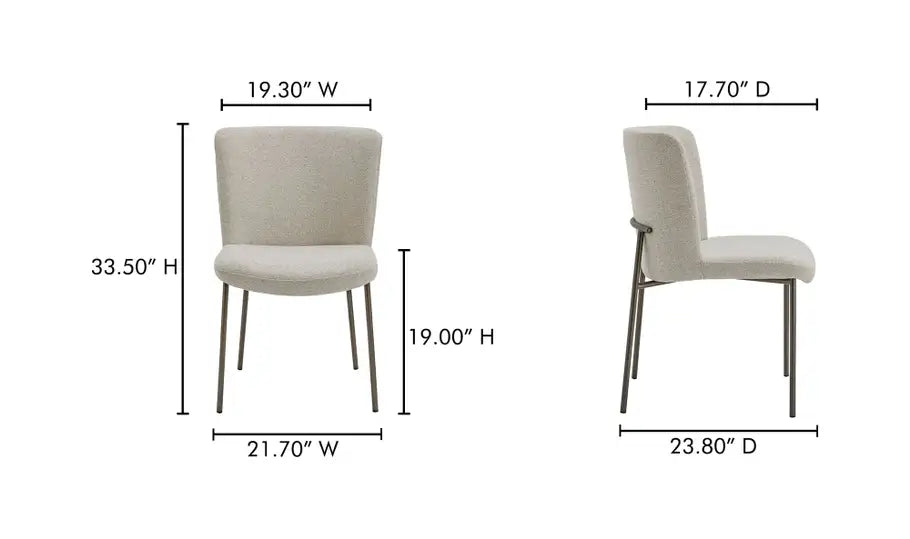 Early Dining Chair Beige-Set Of Two