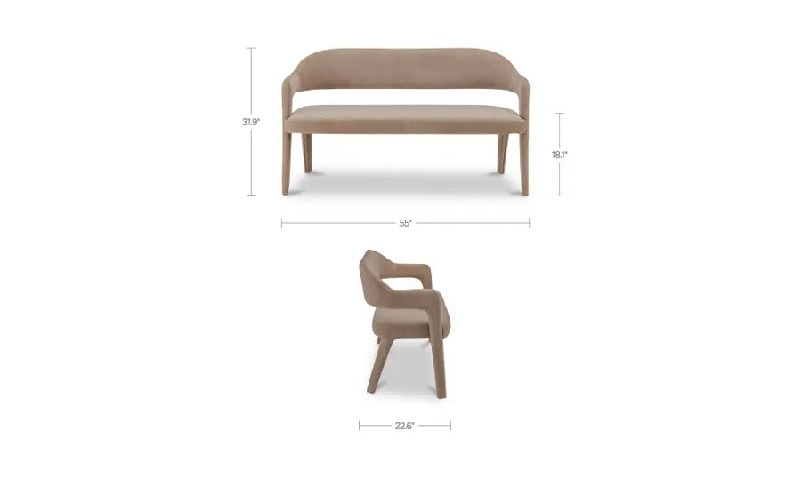 Martens Dining Bench Camel