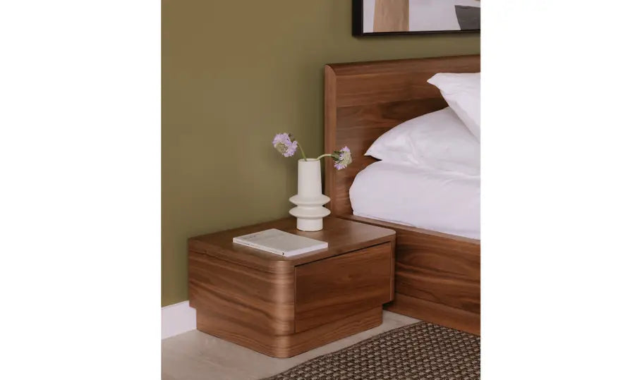Round Off Small Nightstand Walnut