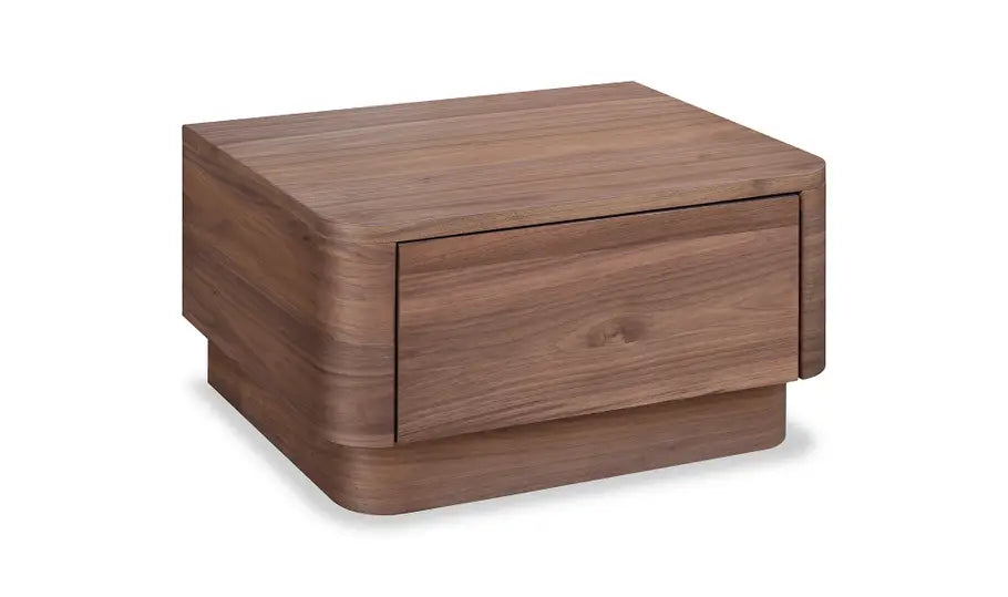 Round Off Small Nightstand Walnut