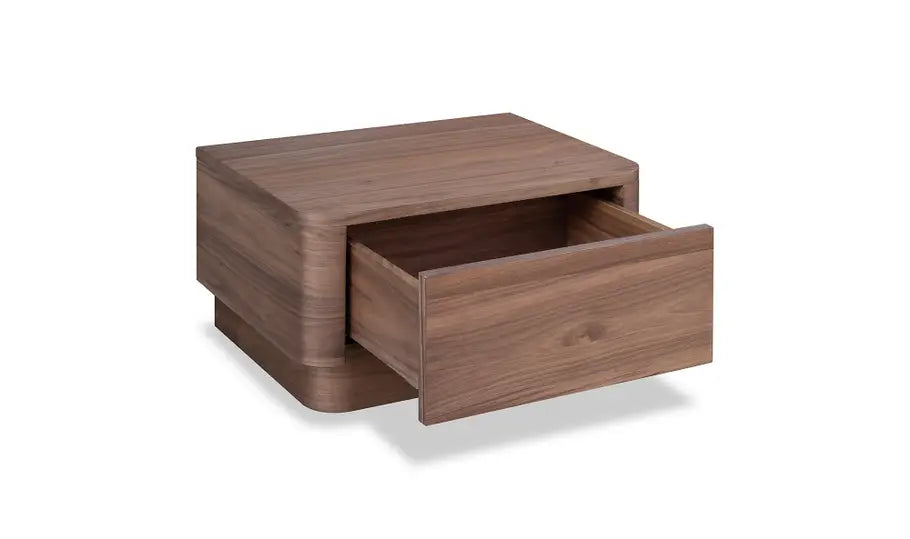 Round Off Small Nightstand Walnut